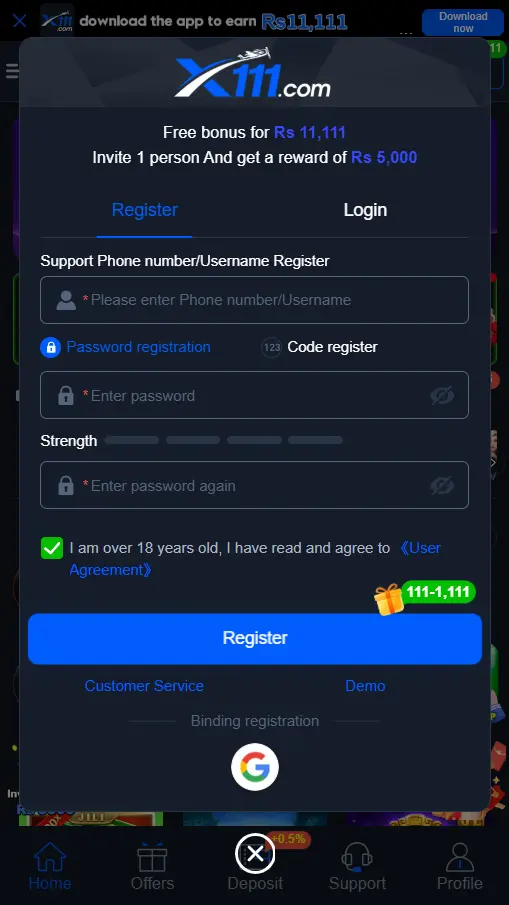 X111 Login (Real Earning App) in Pakistan Today