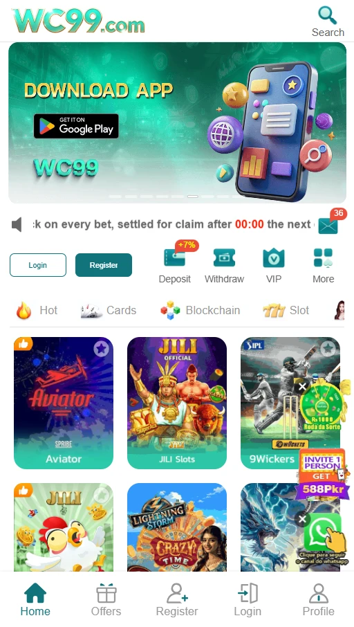 WC99 Bet Game Download (Real Earning App) in Pakistan