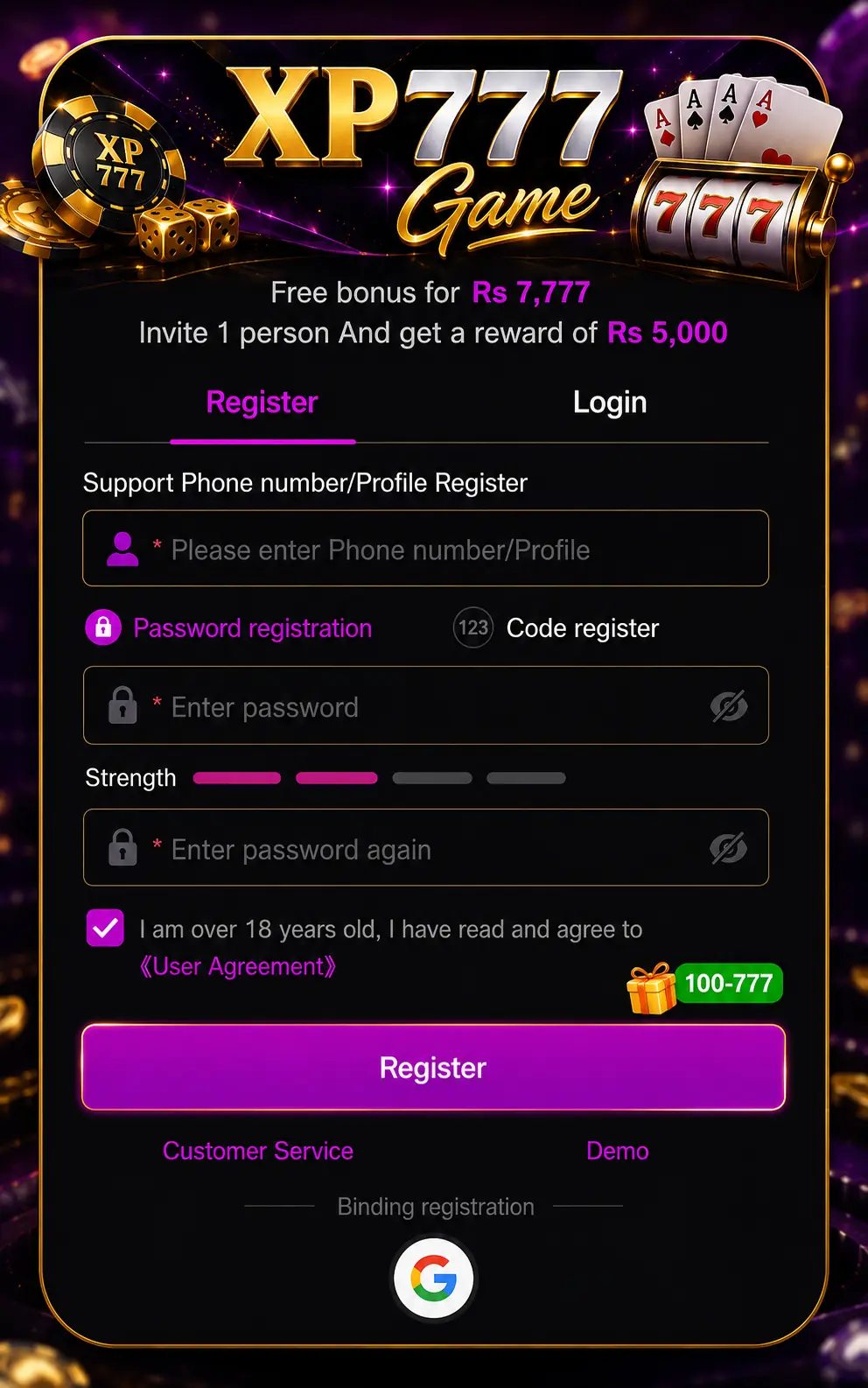 XP777 LOGIN